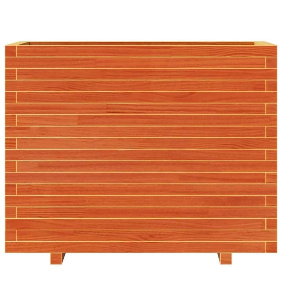 Jardinière cire marron 90x40x72 cm bois de pin massif