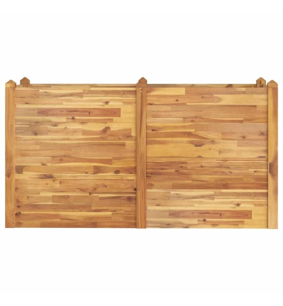 Lit surélevé de jardin 160x60x84 cm bois massif d'acacia