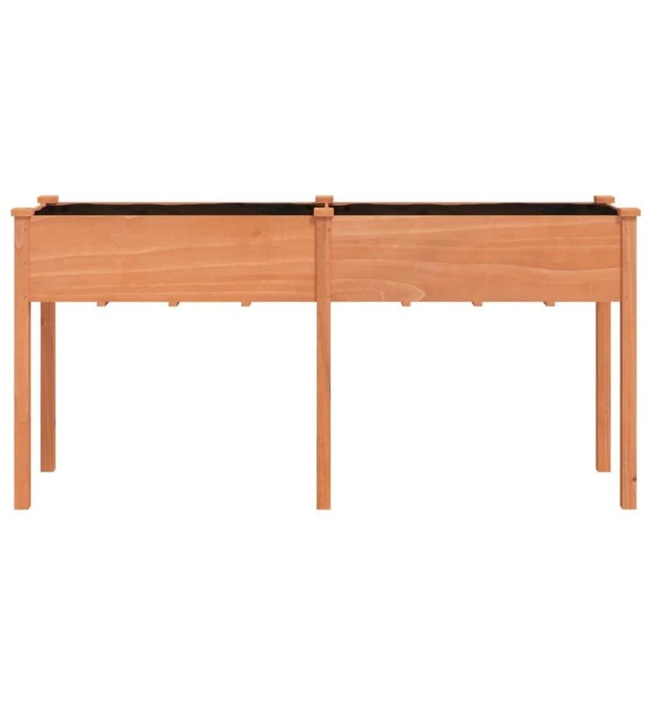 Jardinière avec doublure marron 161x45x76 cm bois massif sapin