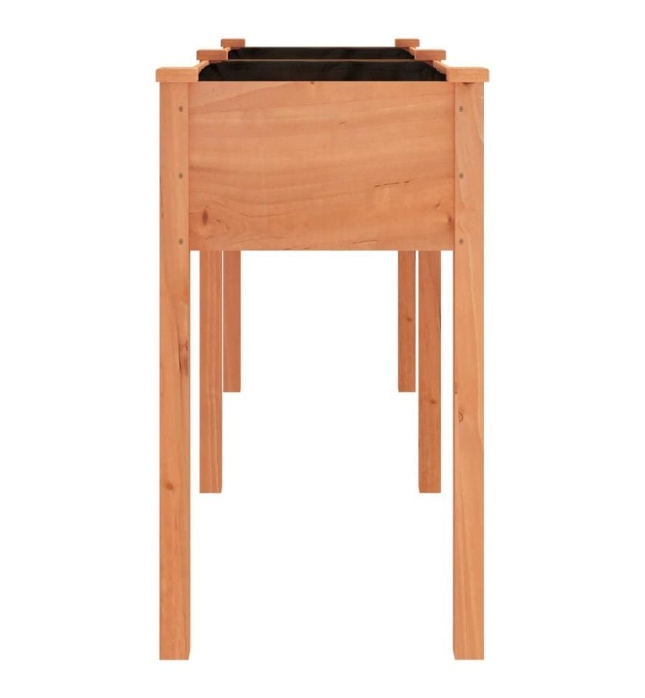 Jardinière avec doublure marron 161x45x76 cm bois massif sapin