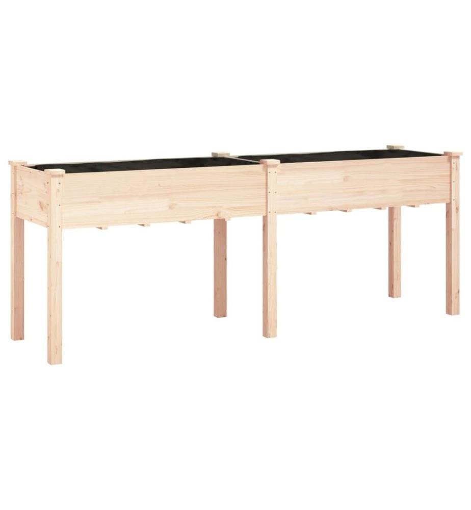 Jardinière avec doublure 203x53x76 cm bois massif de sapin
