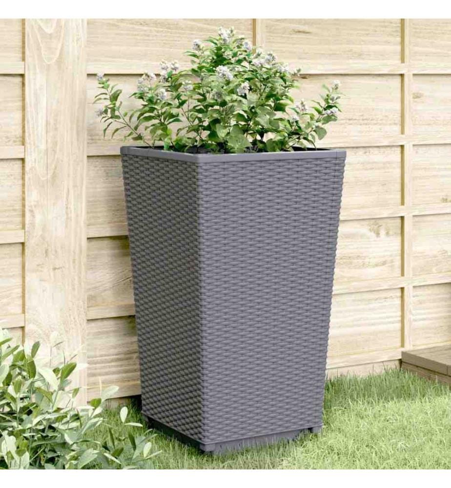 Jardinières 2 pcs gris 32,5x32,5x57 cm polypropylène