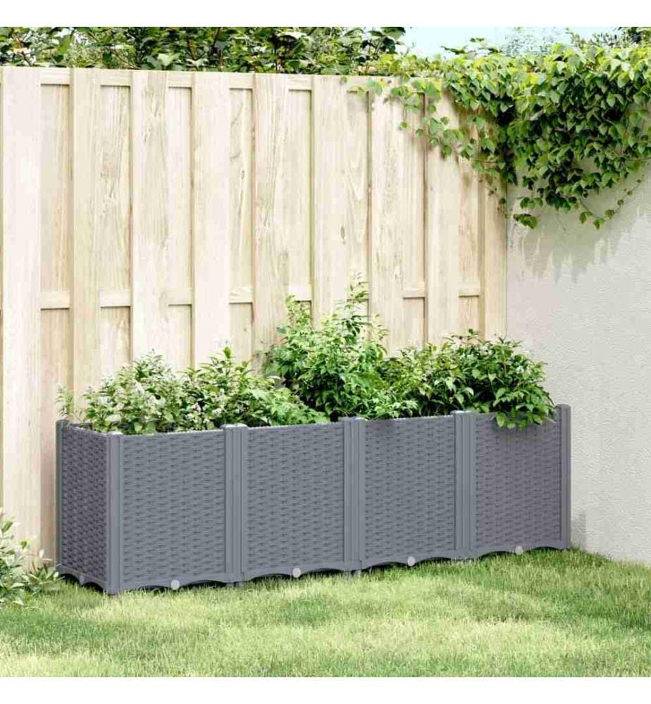 Jardinière gris 160x40x53 cm polypropylène