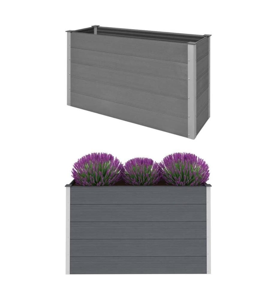 Garten-Hochbeet WPC 150 x 50 x 91 cm Grau