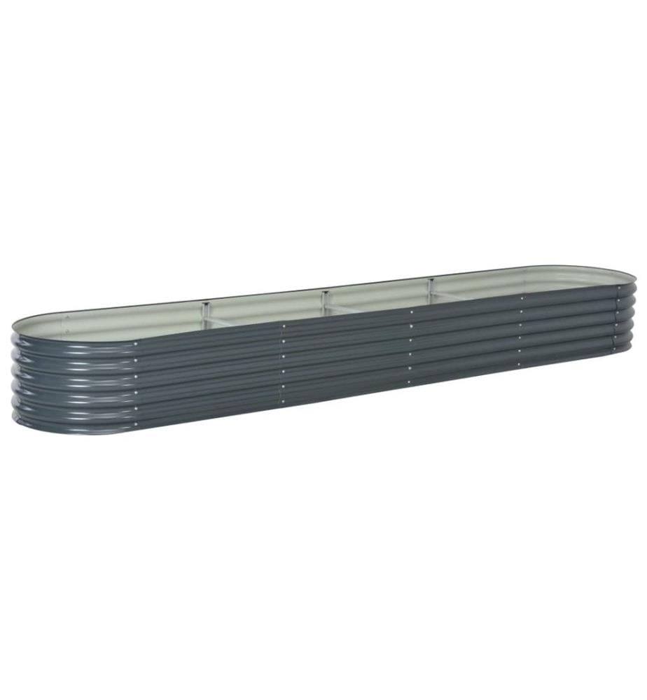 Lit surélevé de jardin 400x80x44 cm Acier galvanisé Gris