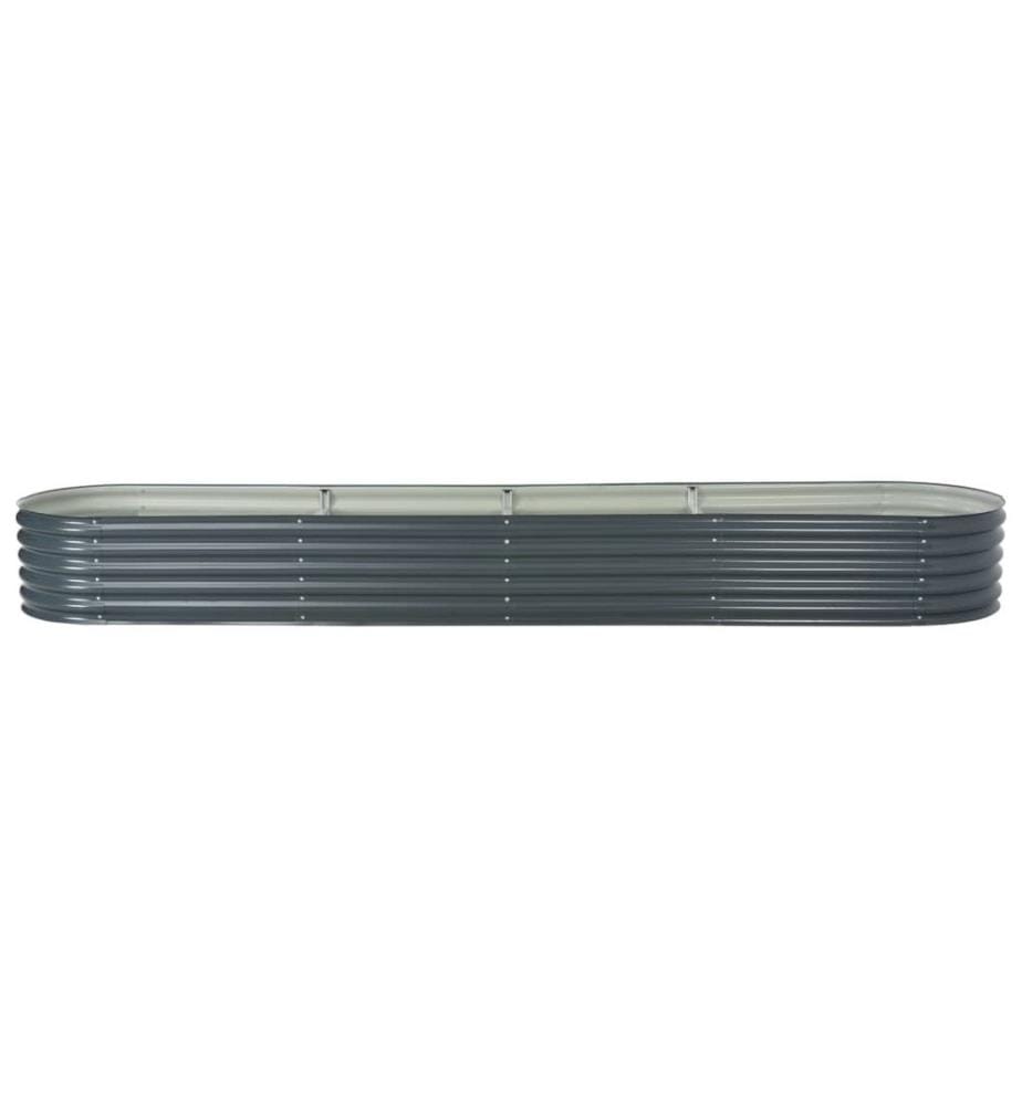 Lit surélevé de jardin 400x80x44 cm Acier galvanisé Gris