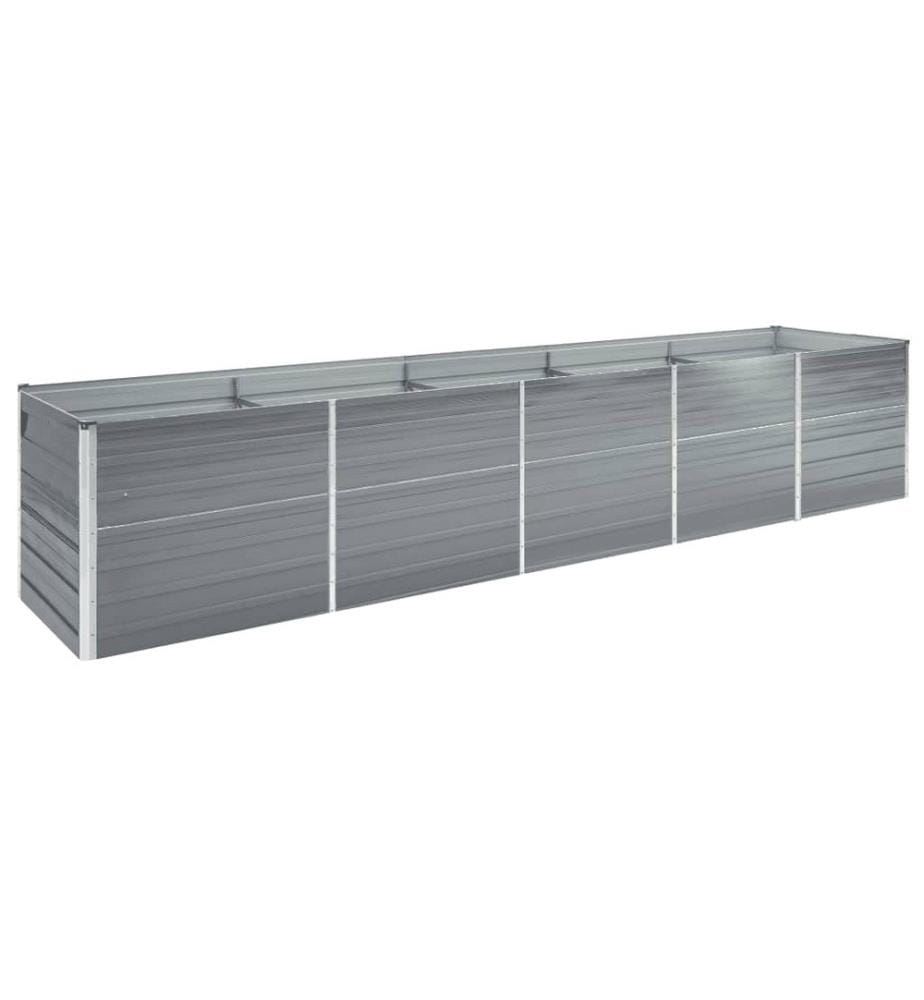 Lit surélevé de jardin Acier galvanisé 400x80x45 cm Gris