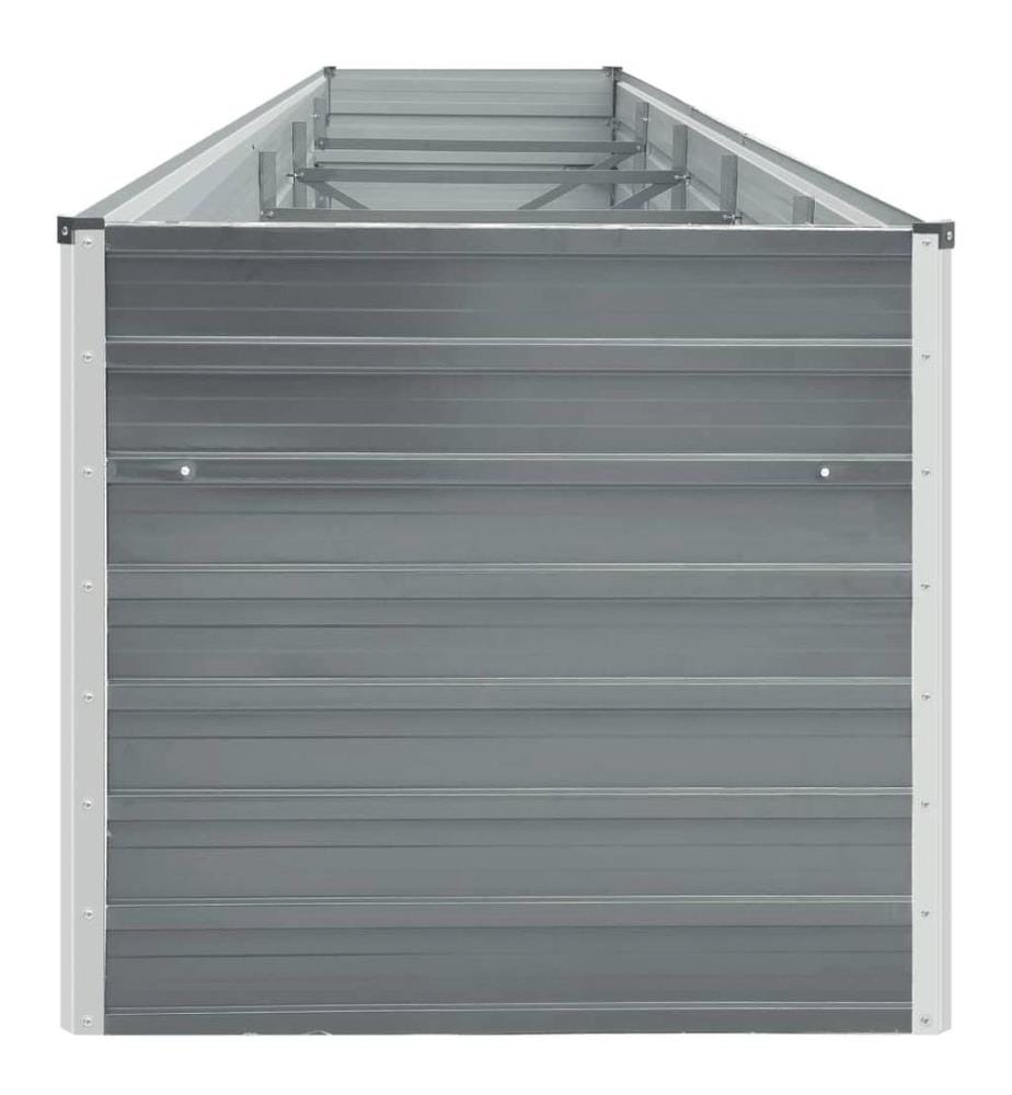 Lit surélevé de jardin Acier galvanisé 400x80x45 cm Gris
