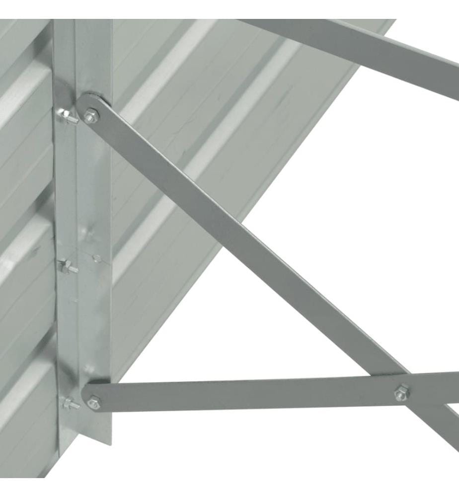 Lit surélevé de jardin Acier galvanisé 400x80x45 cm Gris
