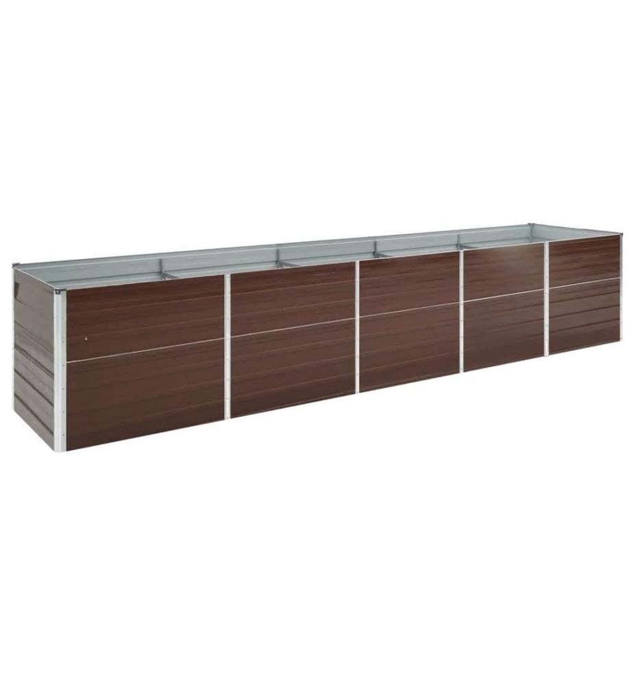 Lit surélevé de jardin Acier galvanisé 400x80x45 cm Marron