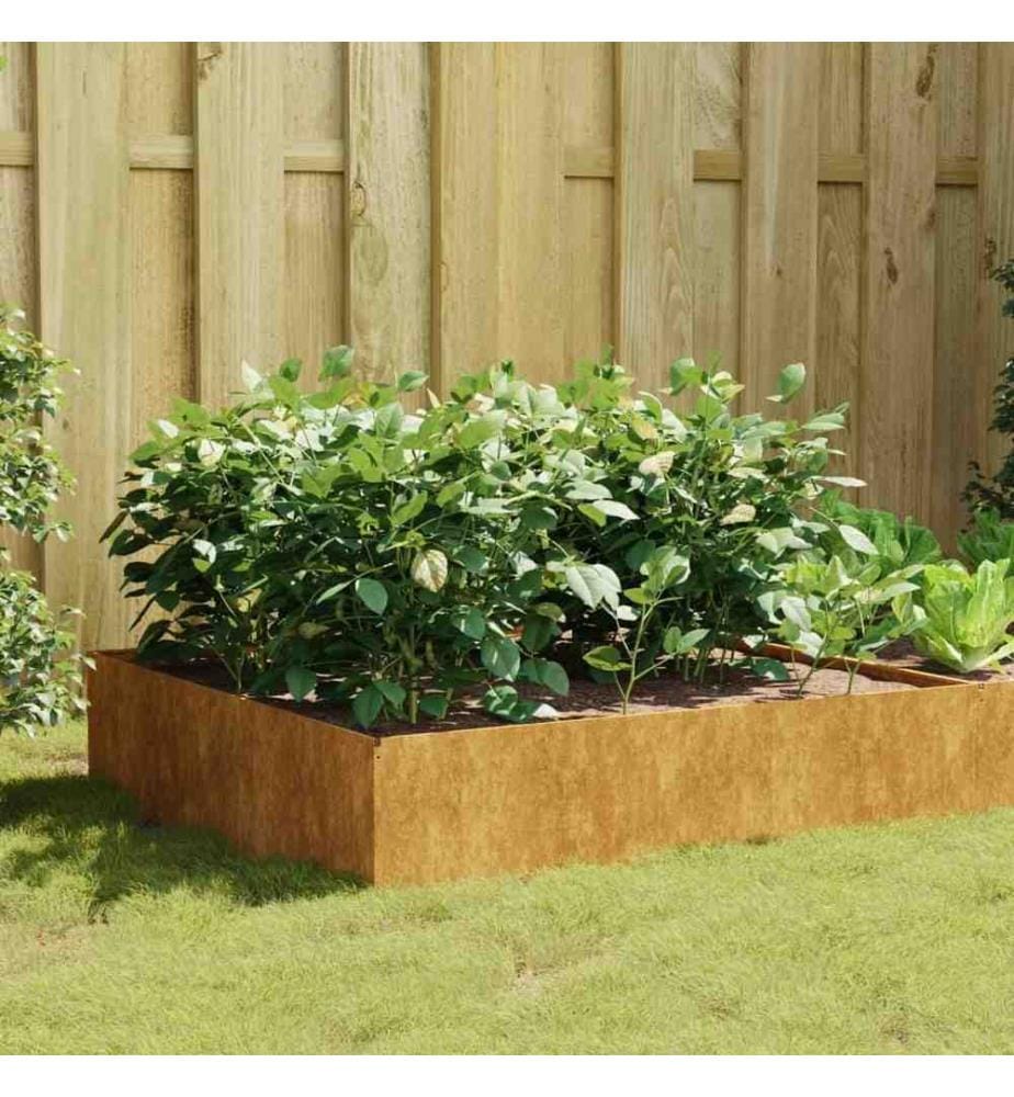 Lit surélevé de jardin 100x100x41 cm acier corten