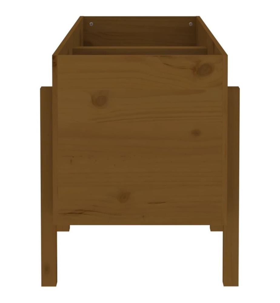 Lit surélevé de jardin brun miel 121x50x57cm bois de pin massif