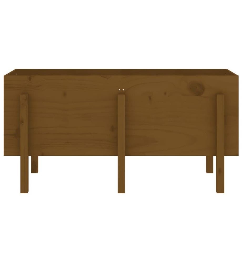 Lit surélevé de jardin brun miel 121x50x57cm bois de pin massif