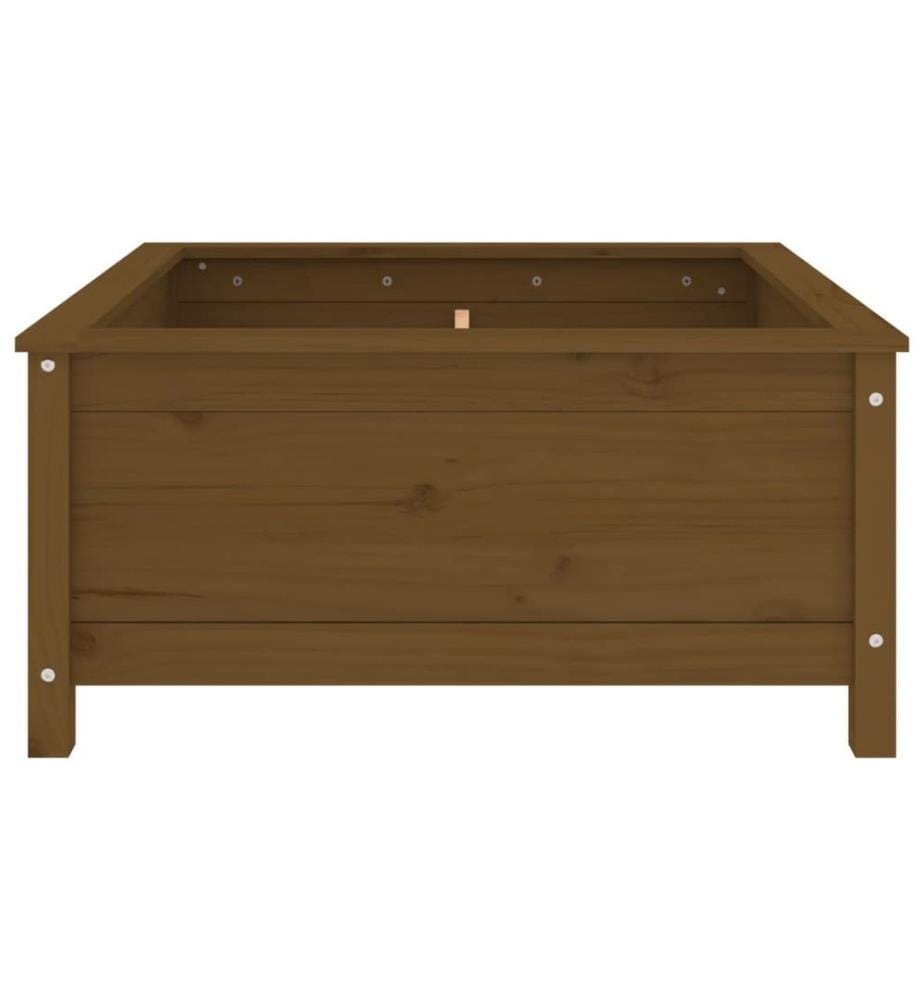 Jardinière marron miel 82,5x82,5x39 cm bois massif de pin