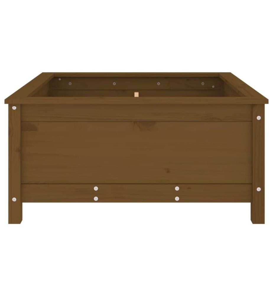 Jardinière marron miel 82,5x82,5x39 cm bois massif de pin