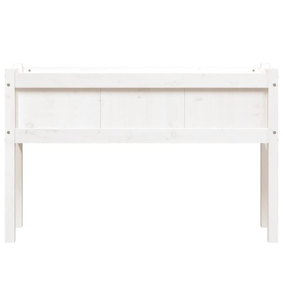 Jardinières avec pieds blanc 110x31x70 cm bois de pin massif