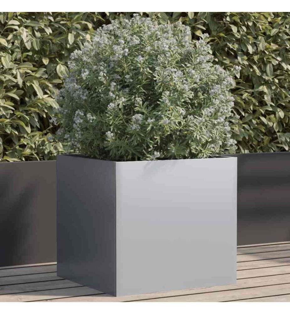 Jardinière argenté 49x47x46 cm acier galvanisé