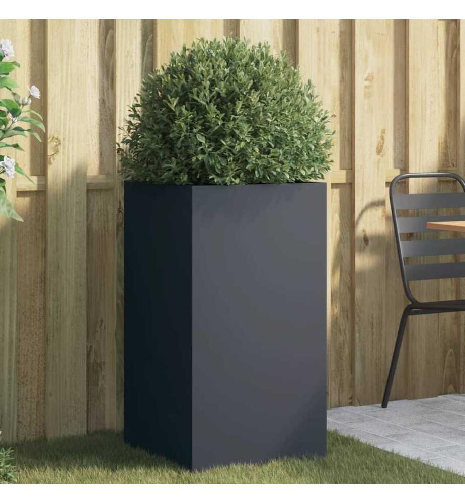 Pflanzkübel Anthrazit 42x38x75 cm Kaltgewalzter Stahl