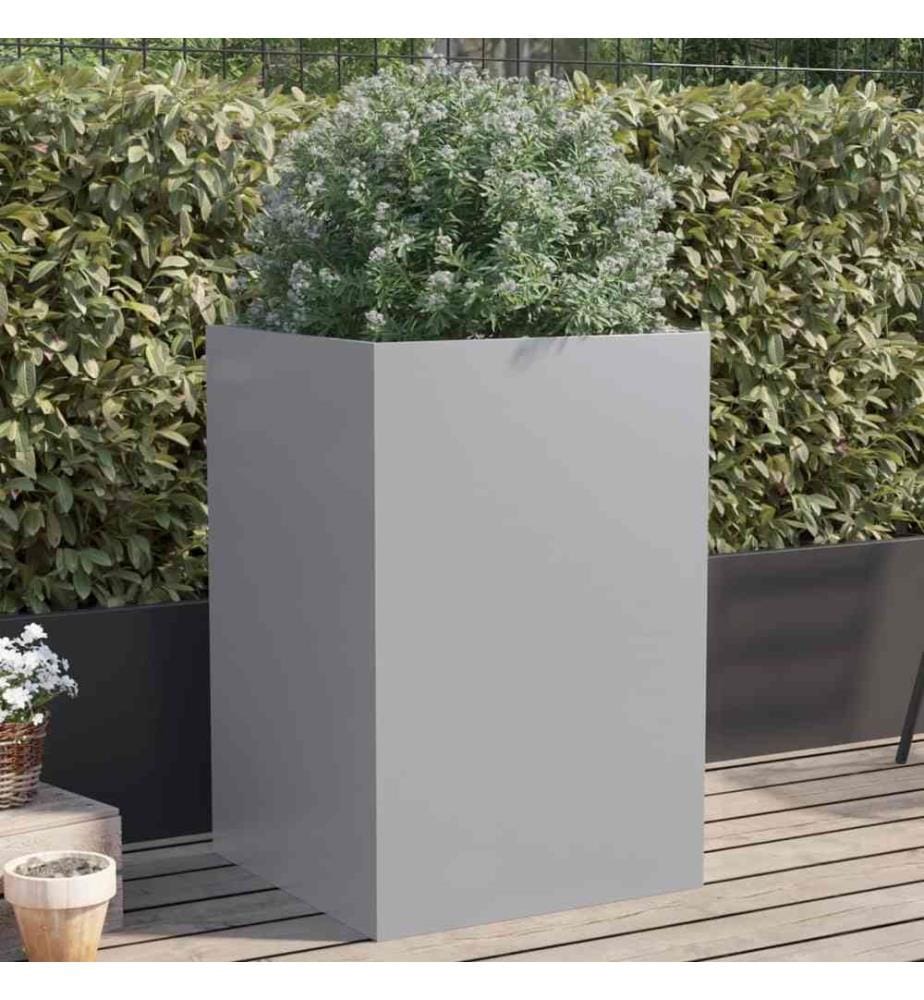 Jardinière argenté 52x48x75 cm acier galvanisé