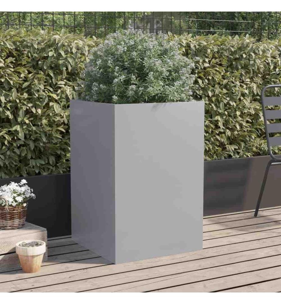 Jardinière argenté 52x48x75 cm acier galvanisé