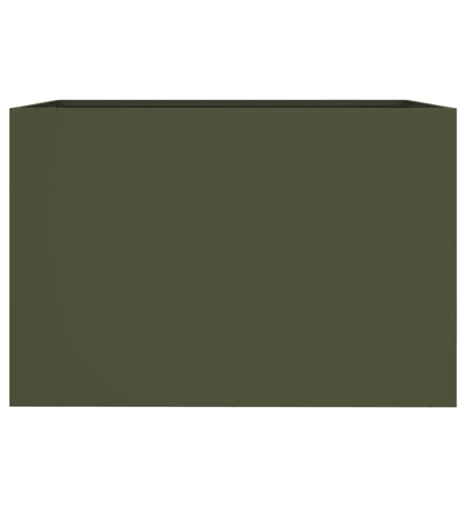 Jardinière vert olive 62x40x39 cm acier laminé à froid