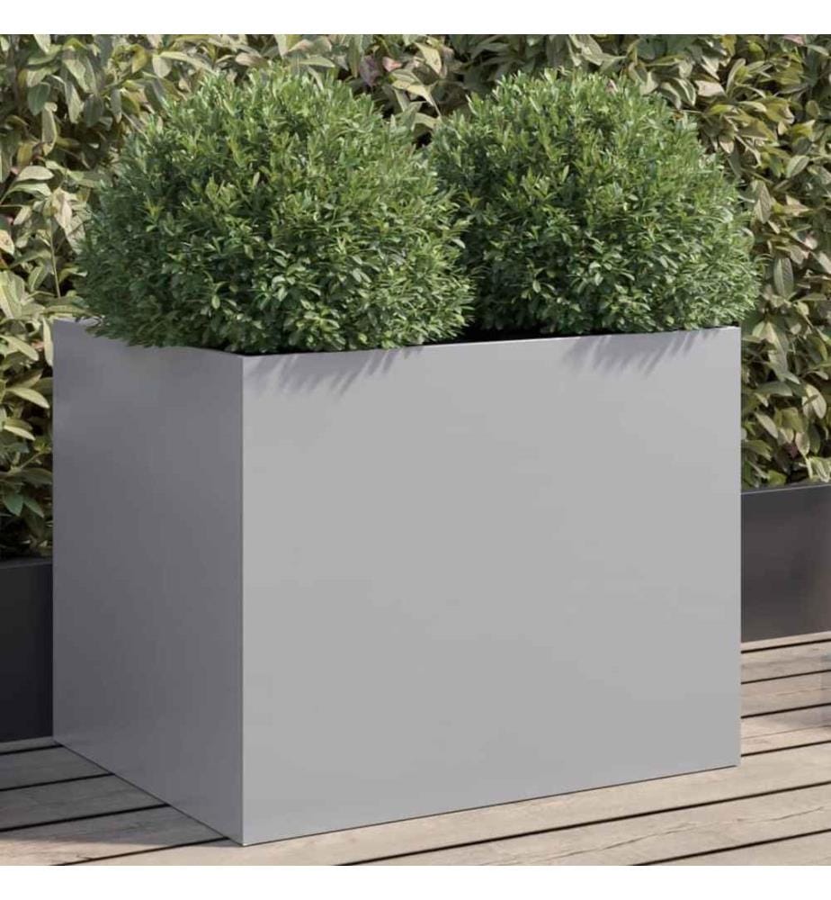 Jardinière argenté 62x47x46 cm acier galvanisé