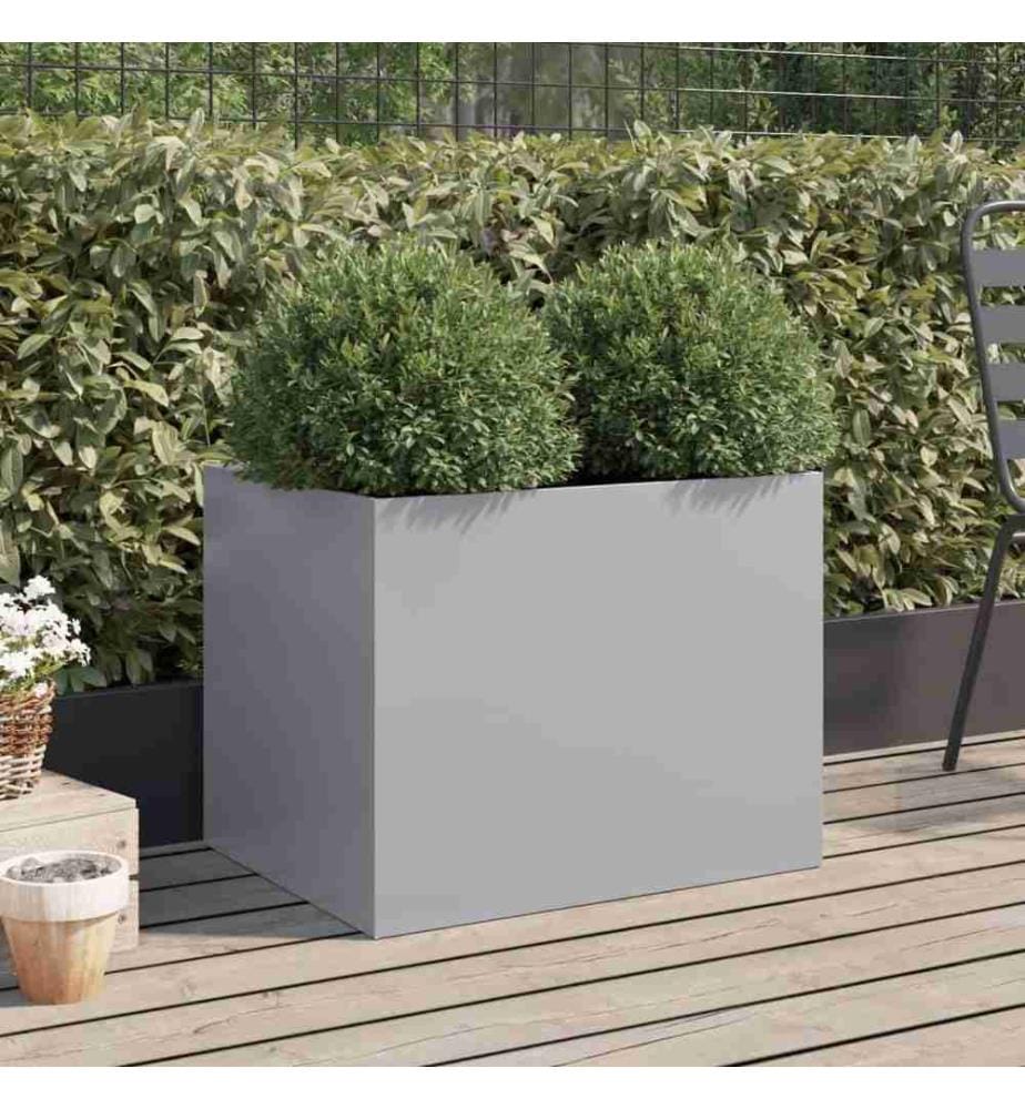 Jardinière argenté 62x47x46 cm acier galvanisé