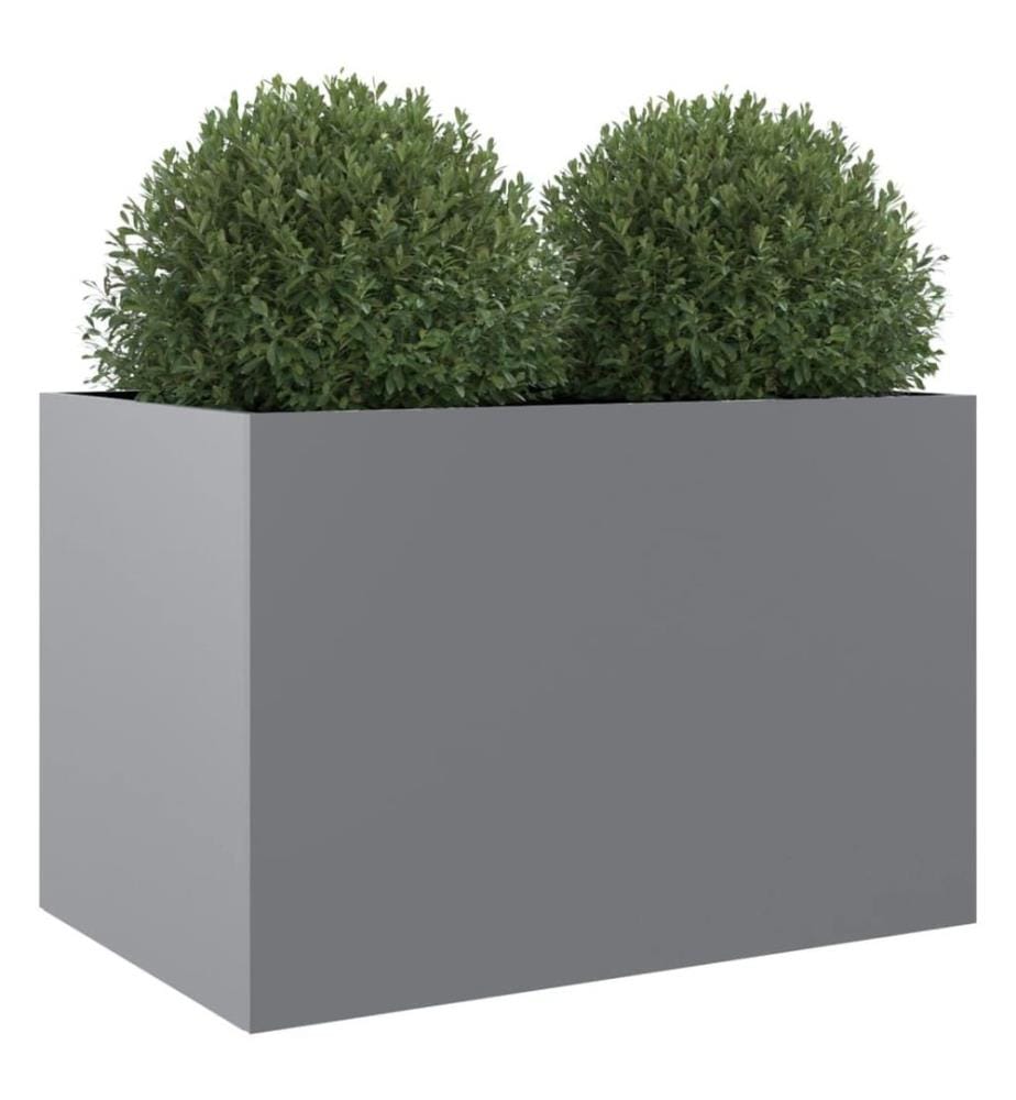 Jardinière argenté 62x47x46 cm acier galvanisé