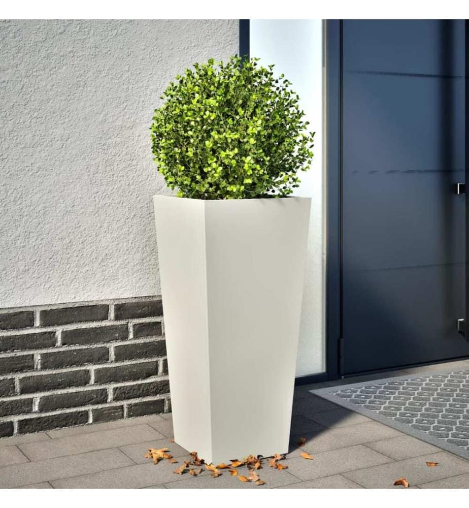 vidaXL Jardinière blanc 35x35x75 cm acier