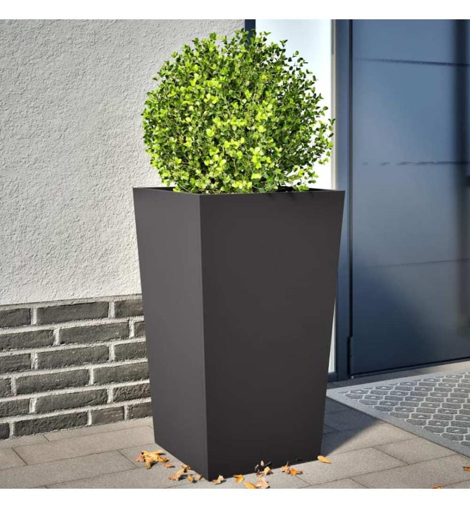 vidaXL Jardinières 2 pcs noir 45x45x75 cm acier
