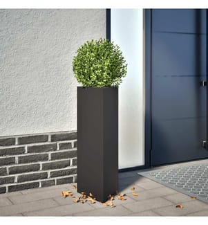 vidaXL Jardinière noir triangulaire 30x26x75 cm acier