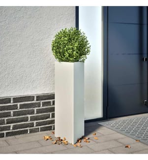 vidaXL Jardinières 2 pcs blanc triangulaire 30x26x75 cm acier