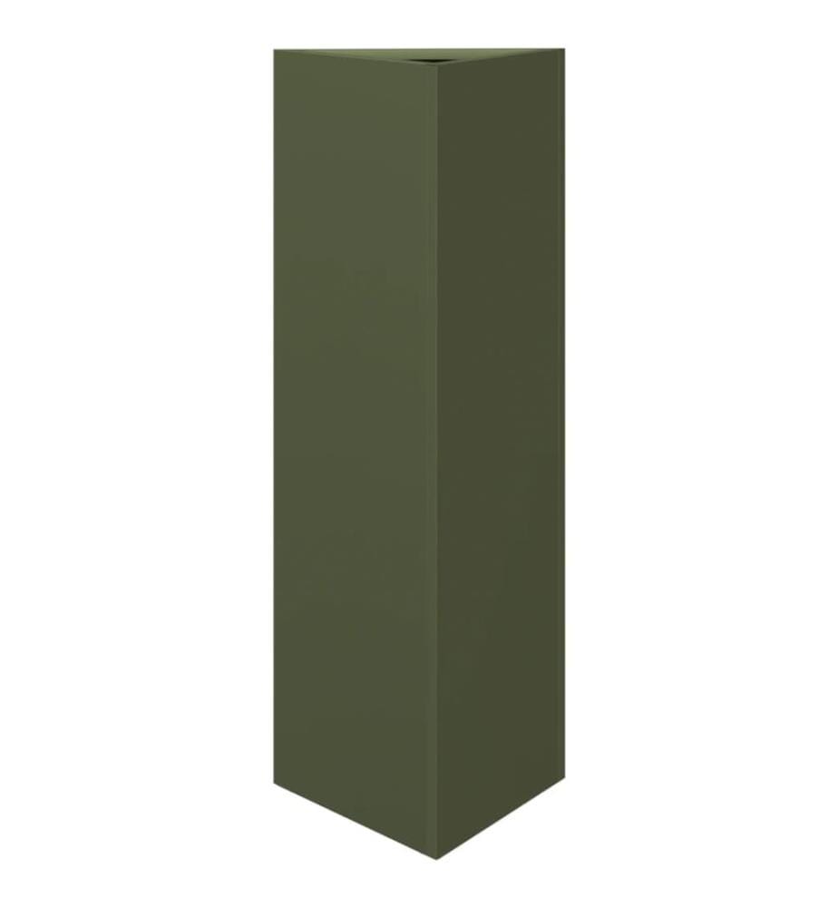 vidaXL Jardinières 2 pcs vert olive triangulaire 30x26x75 cm acier
