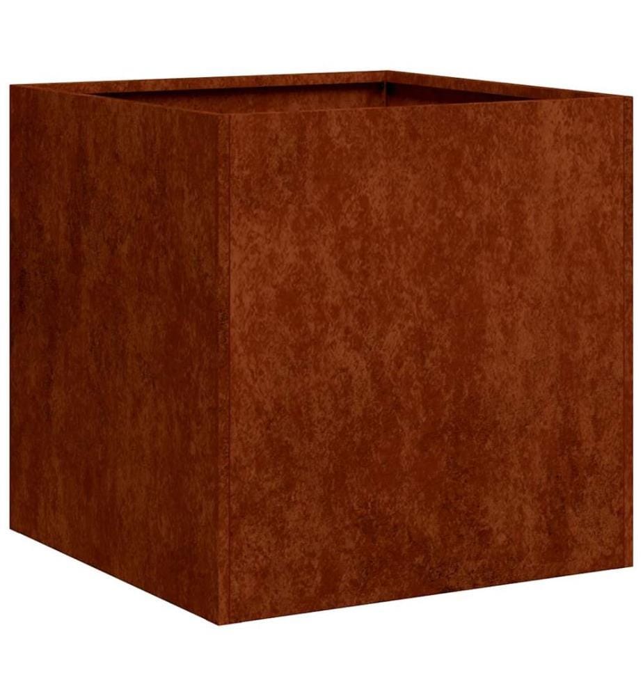 vidaXL Jardinière rouillé 40x40x40 cm acier inoxydable