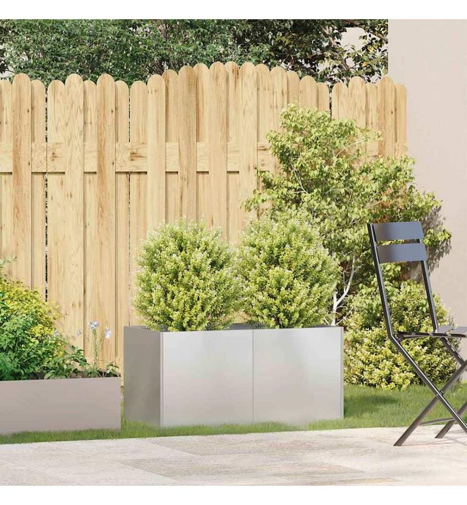 vidaXL Jardinière 80x40x40 cm acier inoxydable