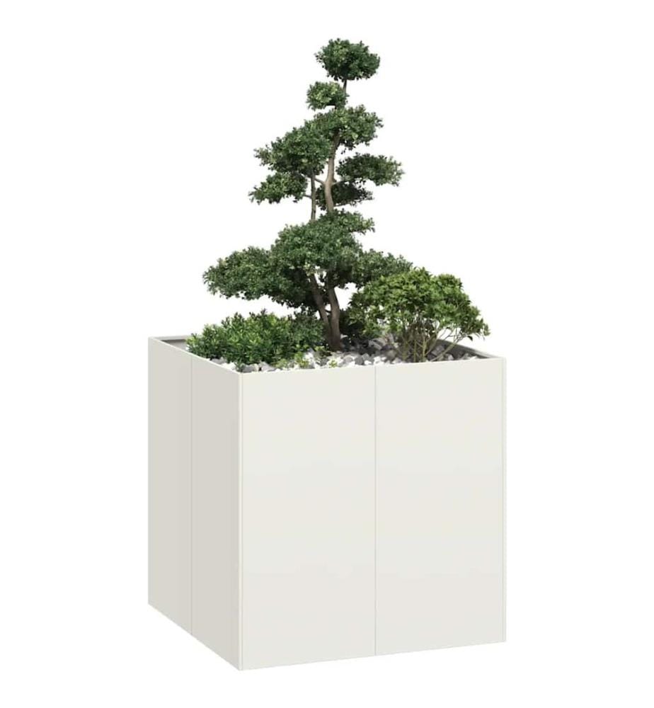 vidaXL Jardinière blanc 80x80x80 cm acier
