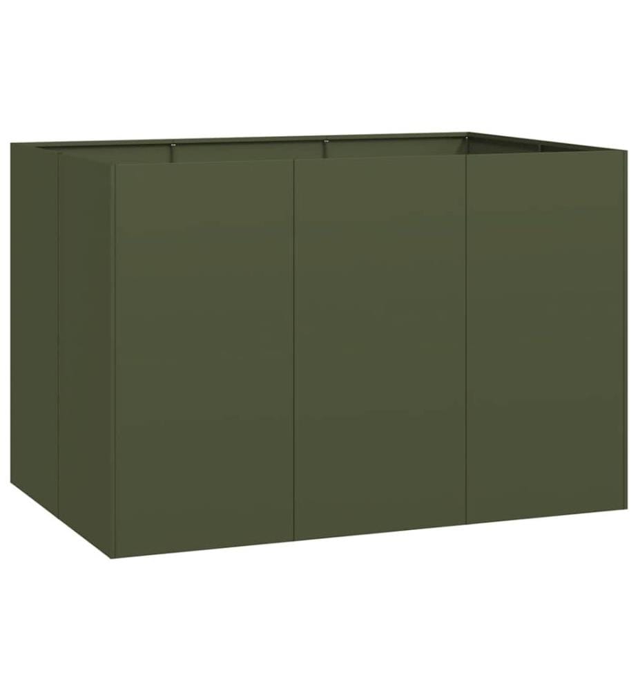 vidaXL Jardinière vert olive 120x80x80 cm acier