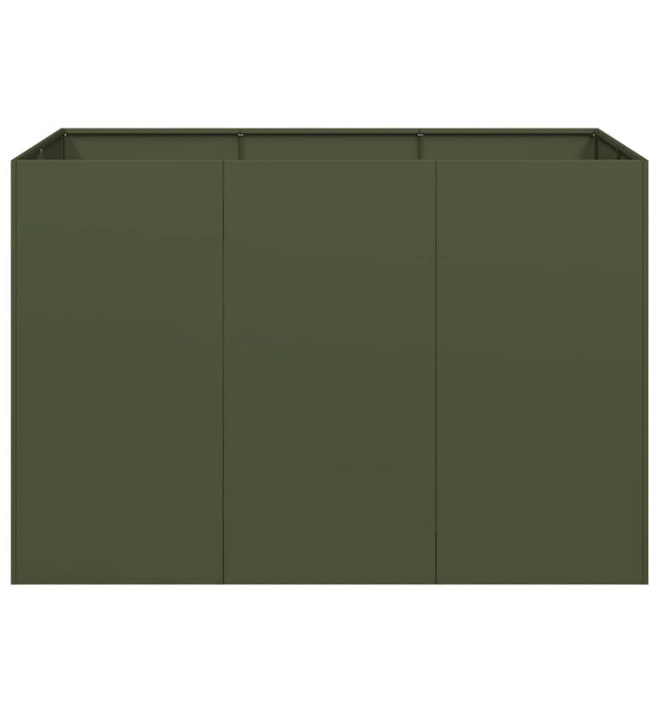 vidaXL Jardinière vert olive 120x80x80 cm acier