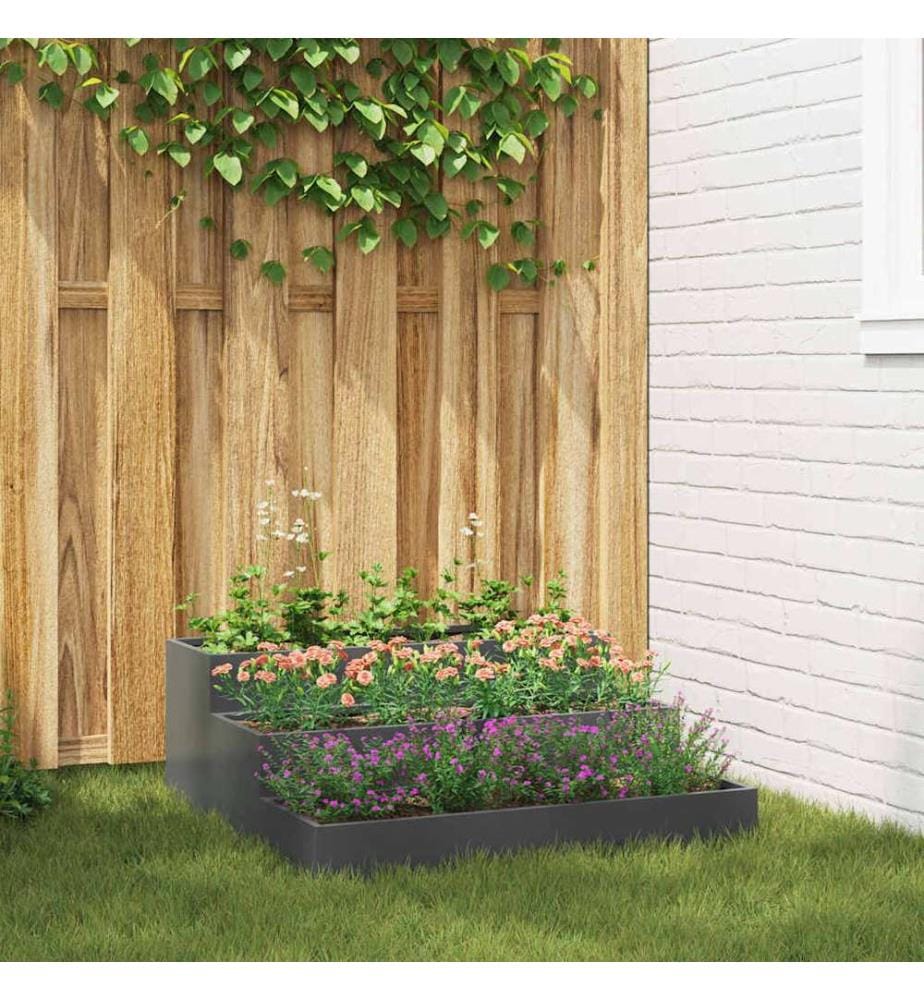 vidaXL Cache-pot de jardin Anthracite 90 x 90 x 35 cm