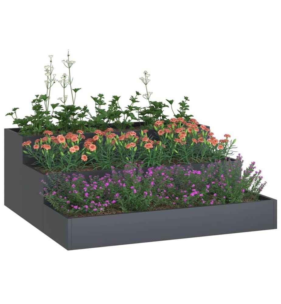vidaXL Cache-pot de jardin Anthracite 90 x 90 x 35 cm