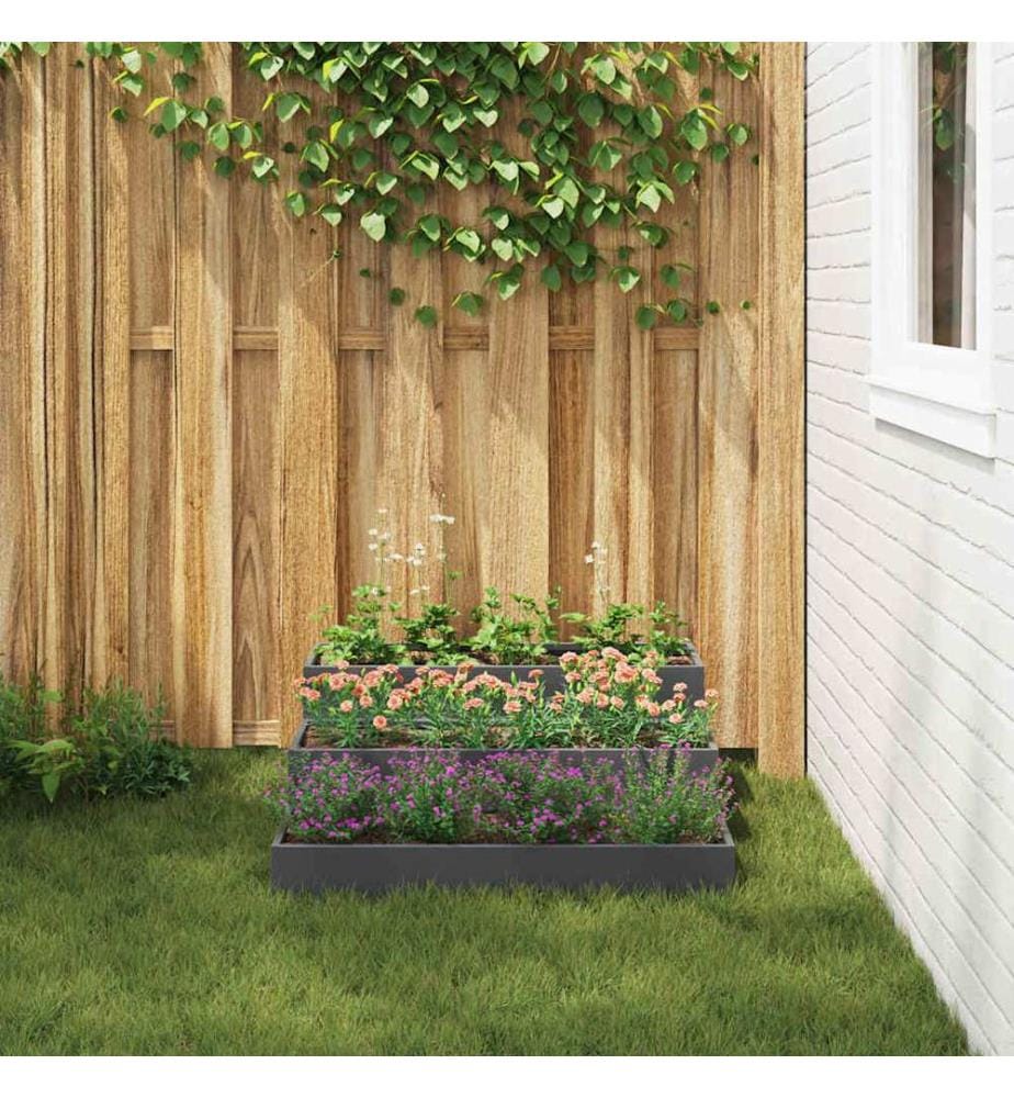 vidaXL Cache-pot de jardin Anthracite 90 x 90 x 35 cm