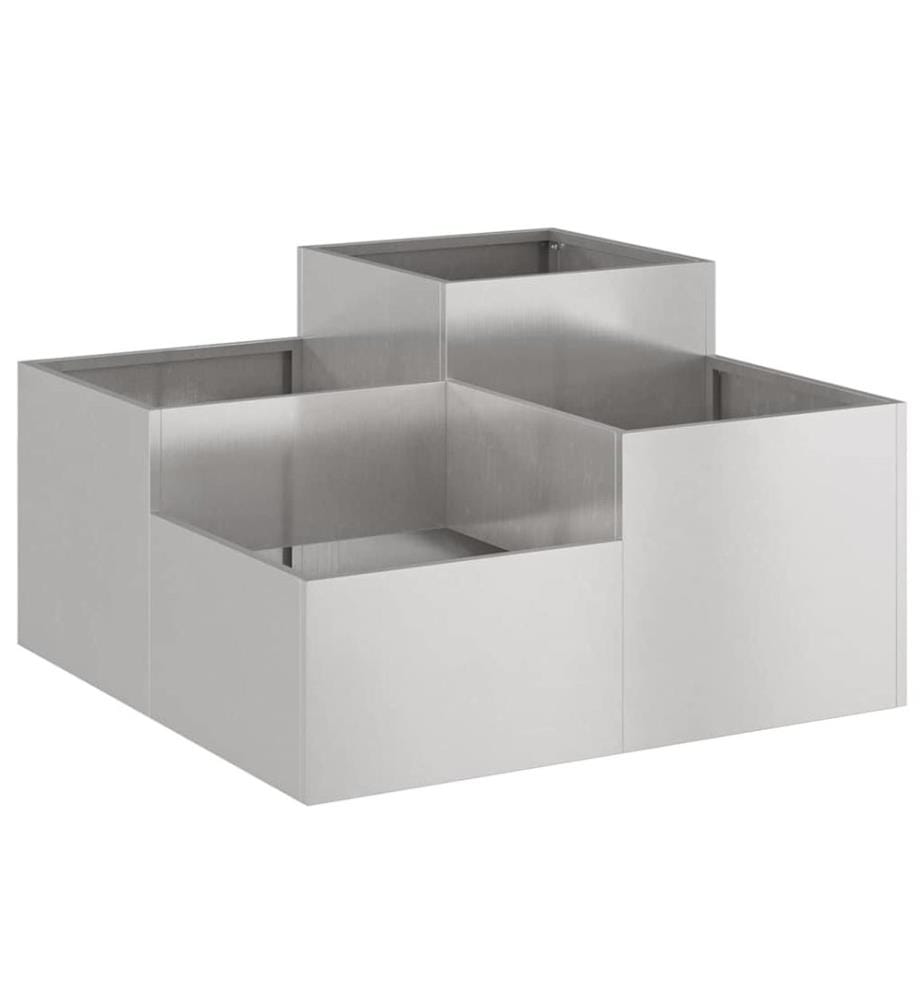 vidaXL Cache-pot de jardin Rouillé 80 x 80 x 48 cm Acier patiné