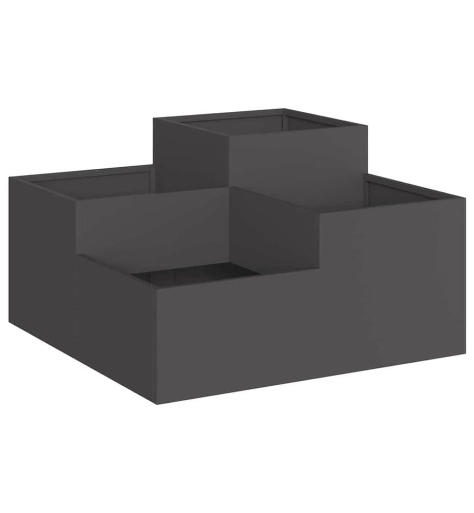 vidaXL Cache-pot de jardin Noir 100 x 100 x 48 cm Acier