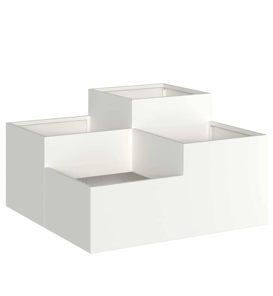vidaXL Cache-pot de jardin Blanc 100 x 100 x 48 cm Acier