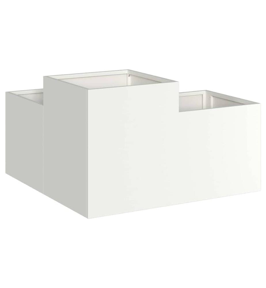 vidaXL Cache-pot de jardin Blanc 100 x 100 x 48 cm Acier