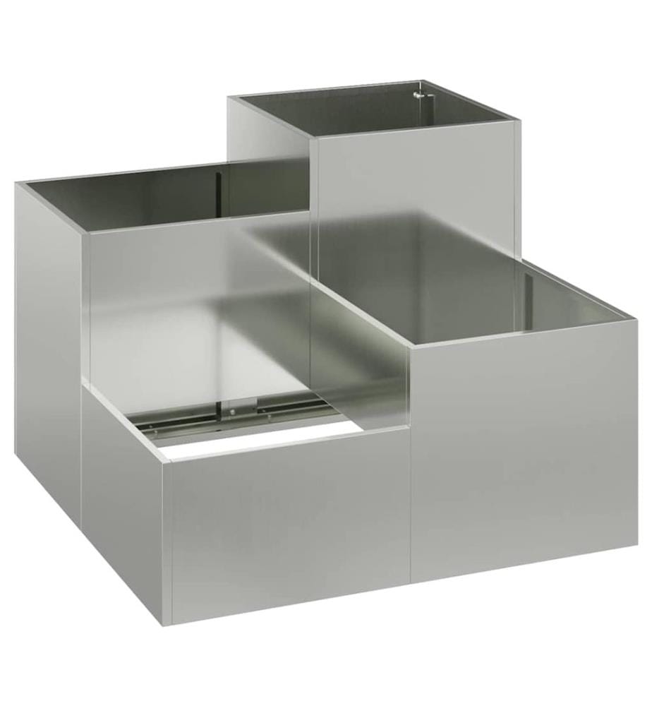 vidaXL Cache-pot de jardin Argent 80 x 80 x 60 cm Acier galvanisé