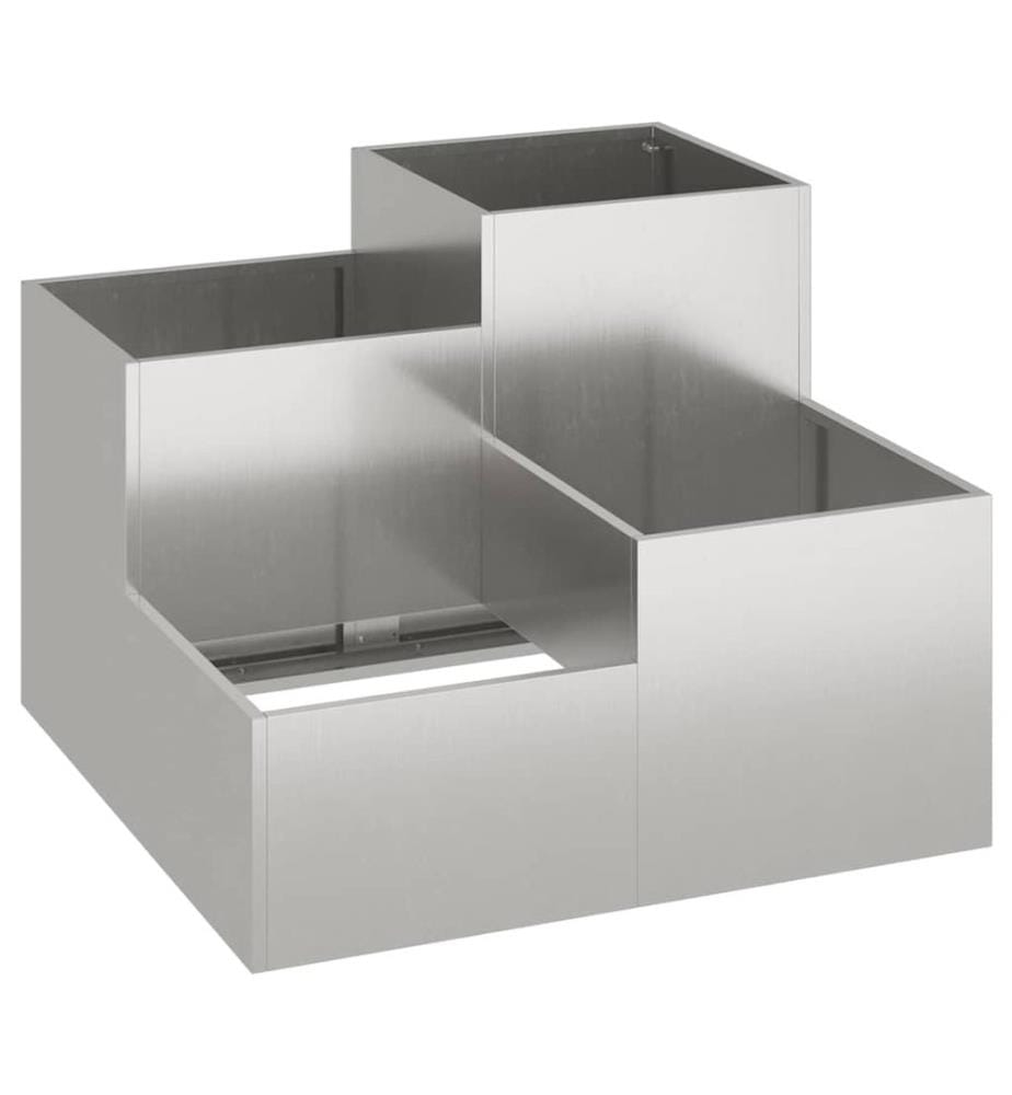 vidaXL Cache-pot de jardin Rouillé 100 x 100 x 60 cm Acier patiné