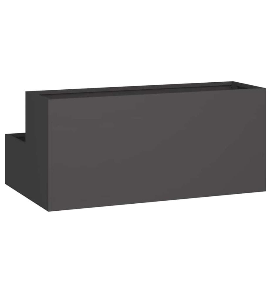 vidaXL Cache-pot de jardin Noir 100 x 60 x 45 cm Acier laminé à froid