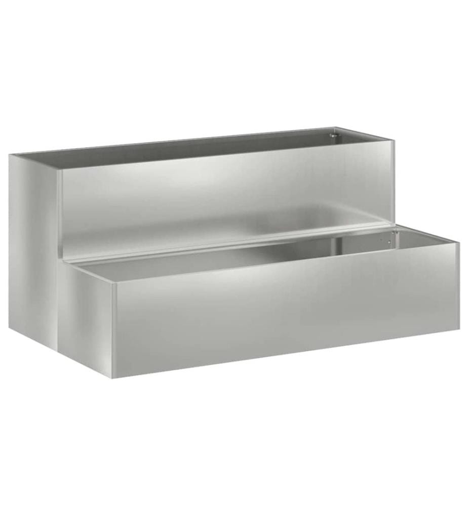 vidaXL Cache-pot de jardin Argent 100 x 60 x 45 cm Acier galvanisé