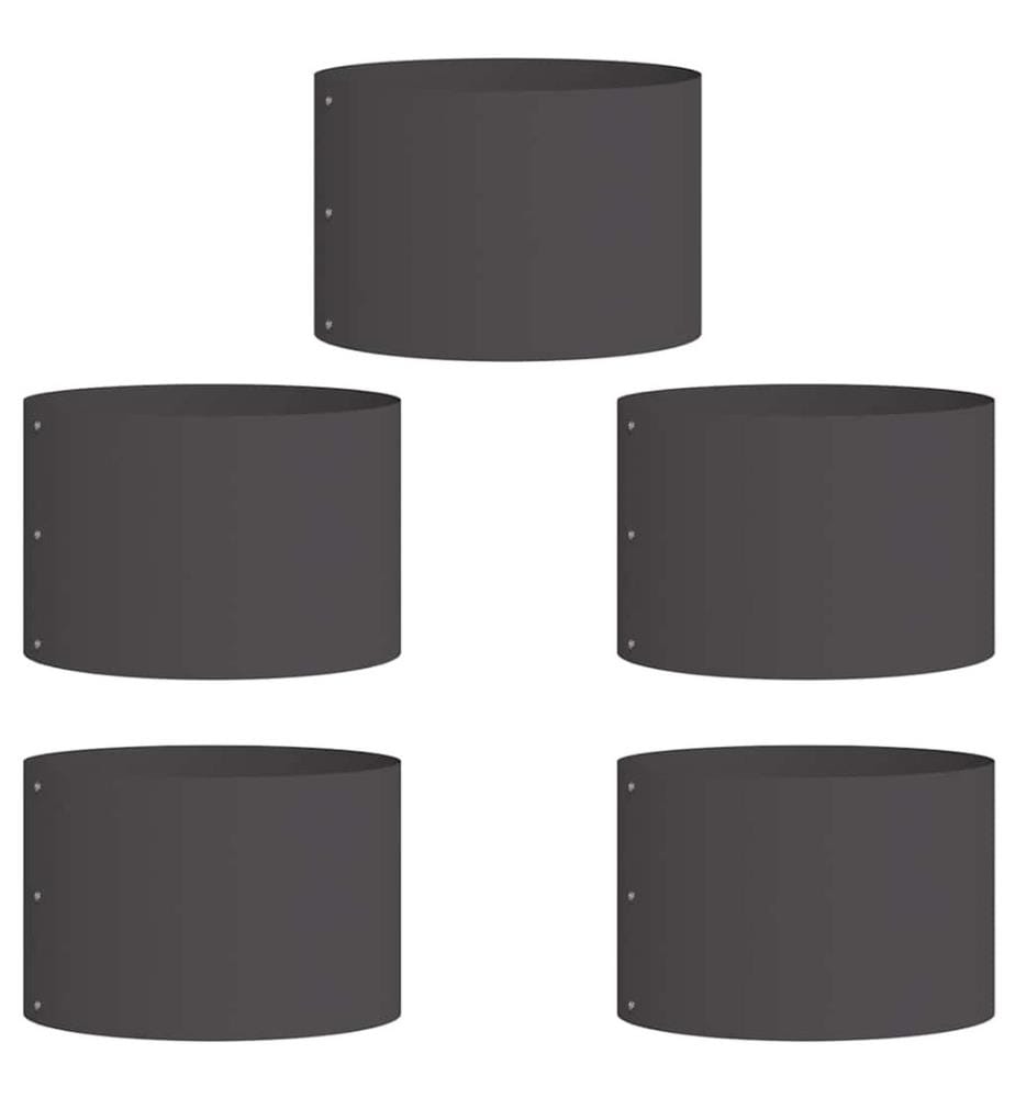 vidaXL Anneau de jardinière 5 pcs Noir 30 x 30 x 20 cm